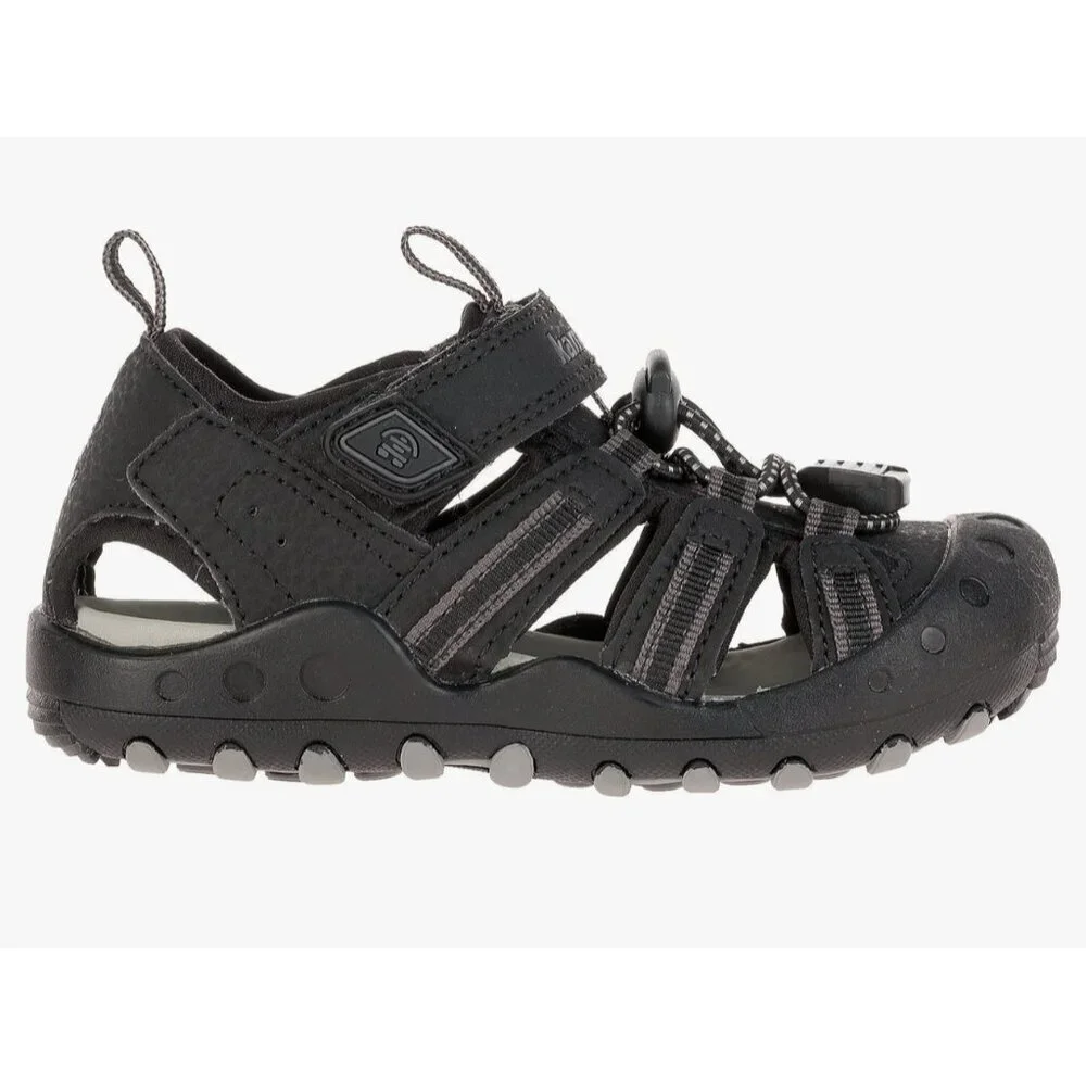NWT Kamik Kids Crab Water Sandals Size 2‎ Black adjustable 2 way FIT